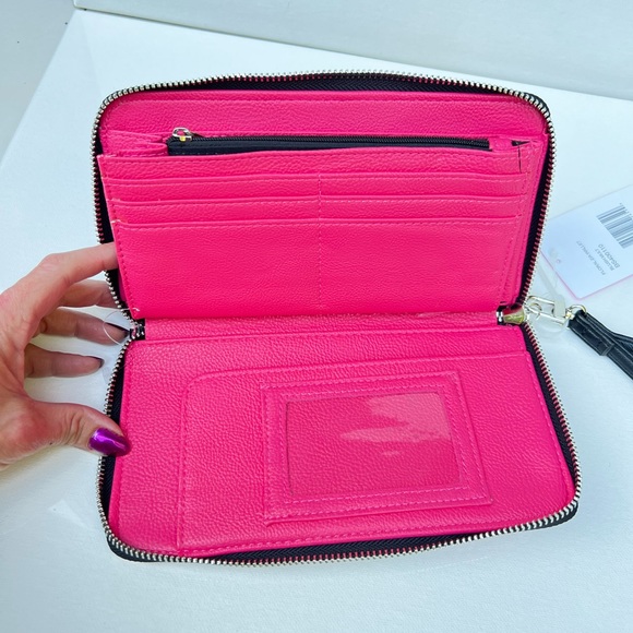 Betsey Johnson Faux Pebbled Zip Around Wallet - Picture 6 of 7